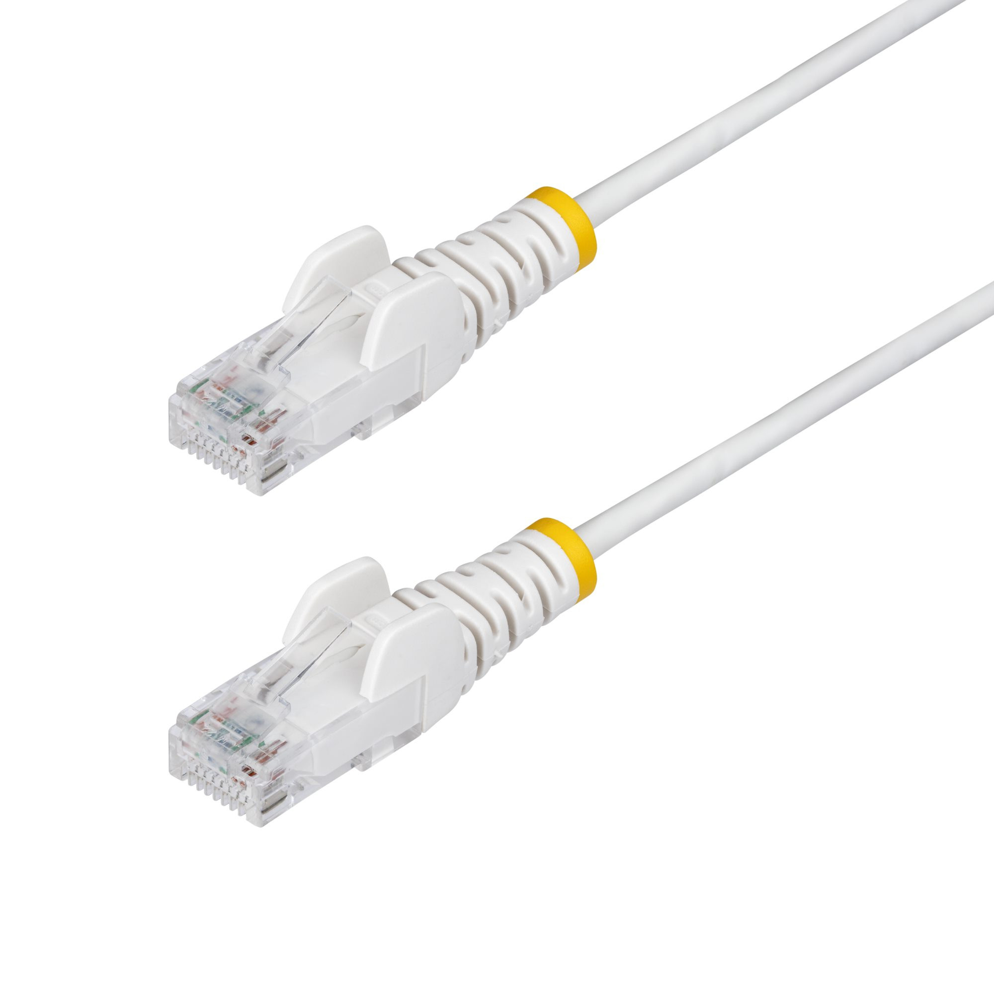 Cable De Red Ethernet Cat6 Delgado Sin Enganches Blanco De 10M - Cable Rj45 Snagless Slim De 28Awg - Alambre De Cobre Puro - Poe 100W - Con Alivios De Tensión - Lszh - Probado Con Fluke