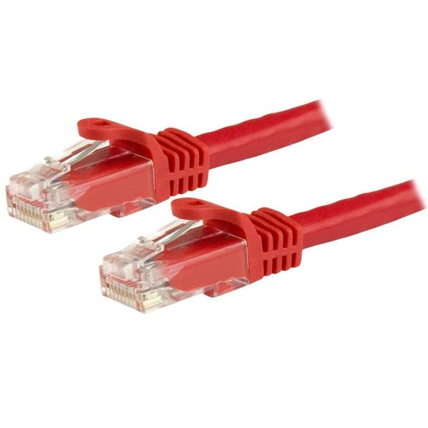 Cable De 15M De Red Gigabit Ethernet Utp Patch Cat6 Cat 6 Rj45 Snagless Sin Enganches - Rojo - Startech.Com Mod. N6Patc15Mrd