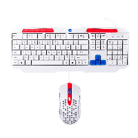 Teclado/Mouse Alambrico Nasa By Techzone Ns-Gc02 Led Rgb Blanco
