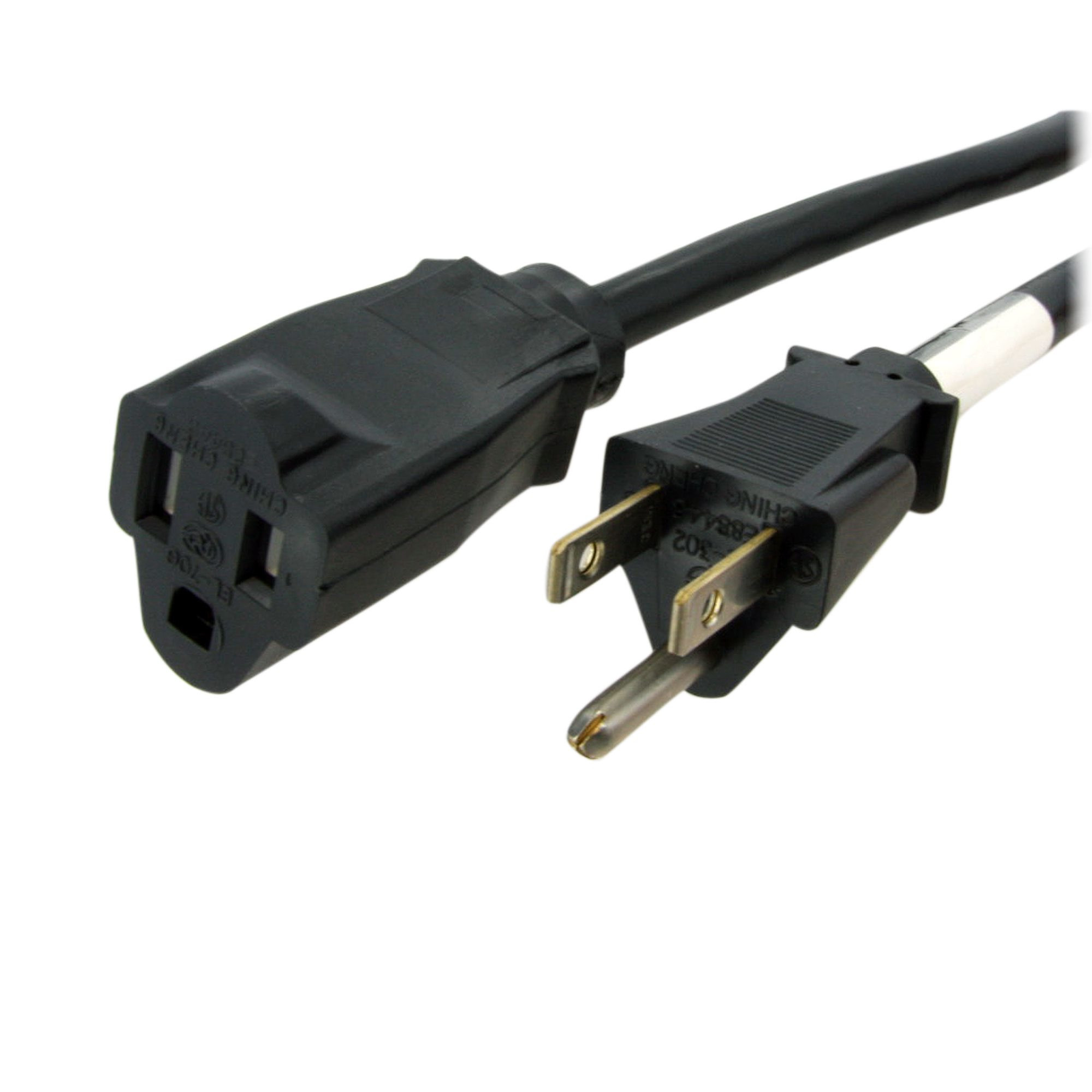 Cable De 2M De Extension De Alimentacion - Cable Nema 5-15R A Nema 5-15P - 13A 125V - 16Awg - Startech.Com - Cable Extensor De Alimentacion Para Computadora Nema 5-15R A Nema 5-15P - Ul