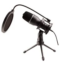 MICROFONO 3.5MM CON FILTRO Y TRIPIE PERFECT CHOICE NEGRO