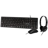 Kit Teclado / Mouse / Diadema Con Microfono Integrado Alambricos Conector Usb / 3.5Mm Perfect Choice - Negro