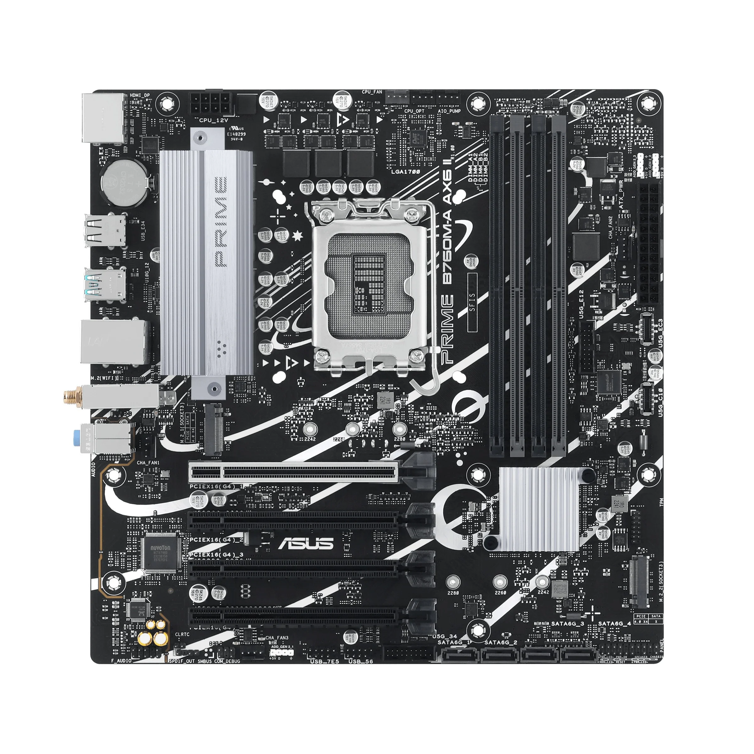 Tarjeta Madre ASUS PRIME B760M-A AX6 II S-1700 4xDDR5 HDMI DisplayPort Micro ATX