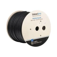Linkedpro By Epcom Bobina De Cable Ftp Con Mensajero De Acero De 305 M Cat6+ Calibre 23, Color Negro, Para Aplicaciones En Video Vigilancia Y Redes De Datos / Uso En Intemperie Y Aplicaciones Aéreas