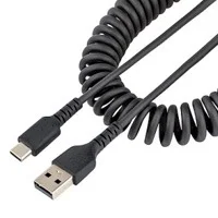 Cable De 50Cm De Carga Usb A A Usb C, Cable Usb Tipo C En Espiral De Carga Rapida, Cable Usb 2.0 A A Usbc Negro - Startech.Com Mod. R2Acc-50C-Usb-Cable