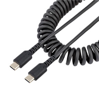Cable De 50Cm De Carga Usb C A Usb C, Cable Usb Tipo C En Espiral De Carga Rapida Y Servicio Pesado, Cable Usb 2.0 Usbc Negro - Startech.Com Mod. R2Ccc-50C-Usb-Cable