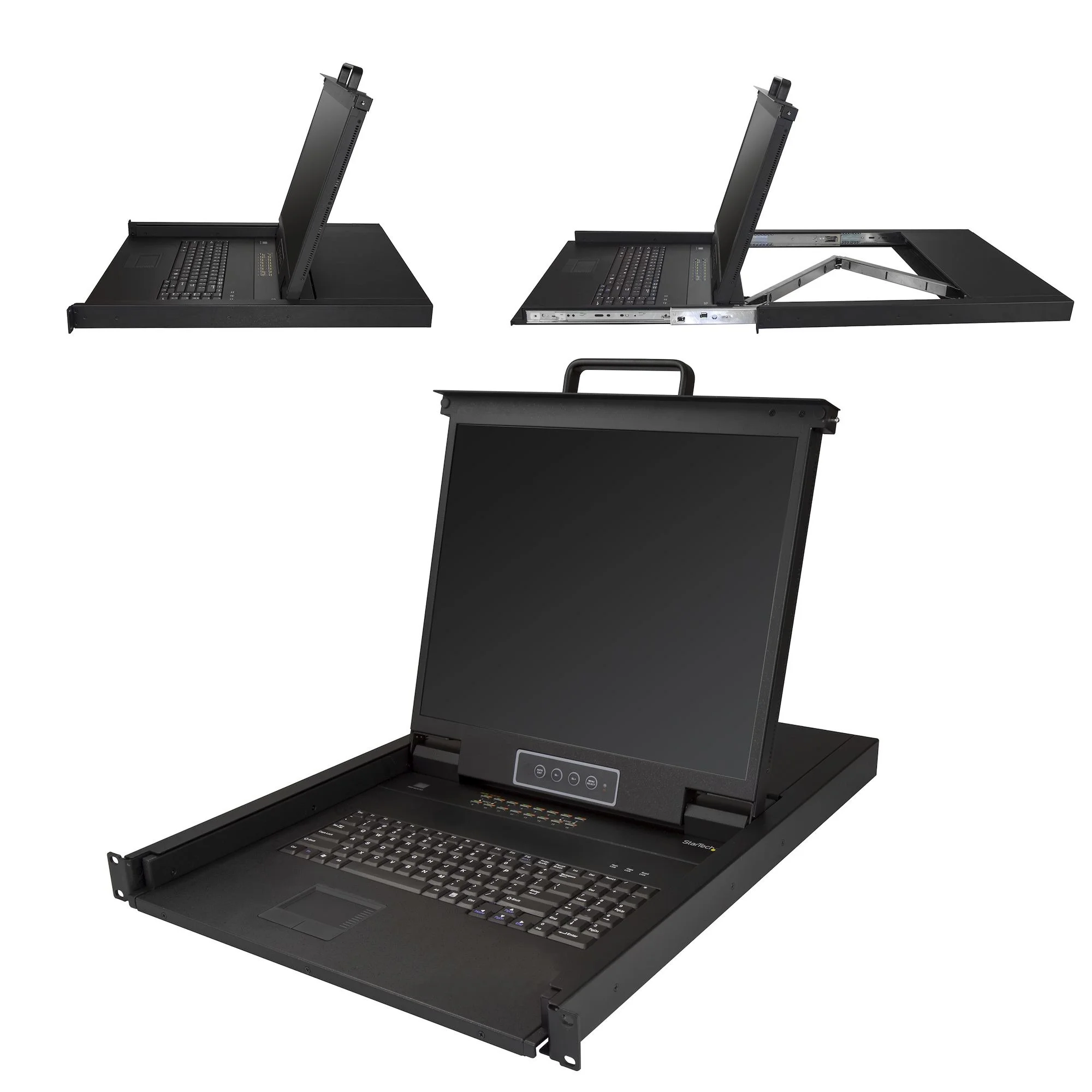 Consola Kvm Startech, De 16 Puertos Para Montaje En Rack - Teclado Qwerty - Con Cables De 1.8M - Conmutador Kvm Con Monitor Lcd De 19 - Switch Kvm Lcd 1U Osd Mtbf 50000 - Usb + Vga