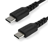Cable De Carga De 1M Usb C - De Carga Rapida Usb 2.0 Tipo C A Usb C Revestimiento Tpe De Fibra De Aramida M/M 60W Negro - Startech.Com Mod. Rusb2Cc1Mb
