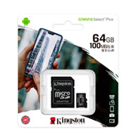 Memoria Kingston Micro Sd Canvas Select Plus 64Gb Uhs-I Clase 10 C/Adaptador