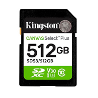 MPN-SDS3_512GB Memoria SD Kingston Flash Canvas Select Plus 512GB SD UHS-I Clase 10 - Imagen 1
