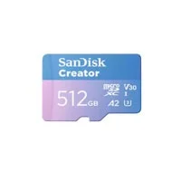 Memoria Sandisk Micro Sdxc Creator 512Gb Lect 190Mb/S Esc 130Mb/S Graba 4K/5.3K  Sdsqxav-512G-Gn6Ms