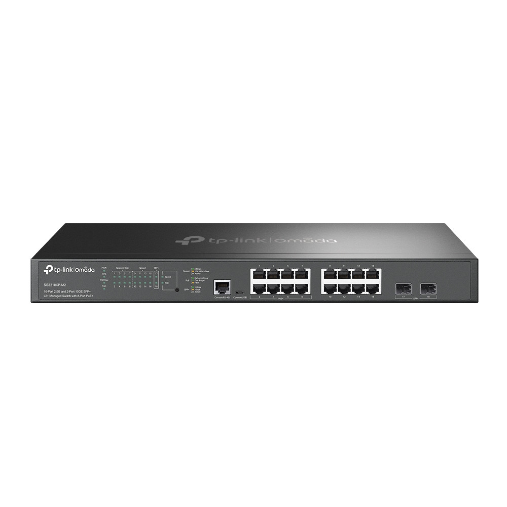 Switch | Tp-Link | Sg3218Xp-M2 | Omada L2+ De 16 Puertos A 2.5G Y 2 Sfp+ A 10G | 8 Poe+