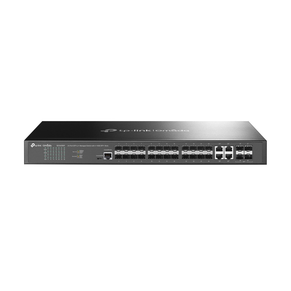 Switch Tp-Link Sg3428Xf Gigabit Administrable 24 Puertos Sfp L2 4 Ranuras 10Ge Sfp