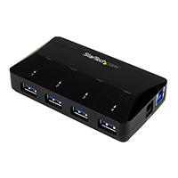 Concentrador Usb 3.0 De 4 Puertos - Hub Con Puertos De Carga Y Sincronizacion - 1 Puerto De 2.4A - Startech.Com Mod. St53004U1C