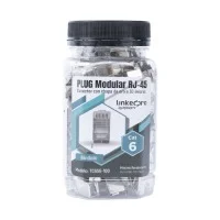 Linkedpro By Epcom / Bote Con 100 Piezas De Plug Modular Rj45 Cat6 Blindado Con Pin De Tierra, Chapado De Oro A 30 Micras Para Durabilidad Extrema