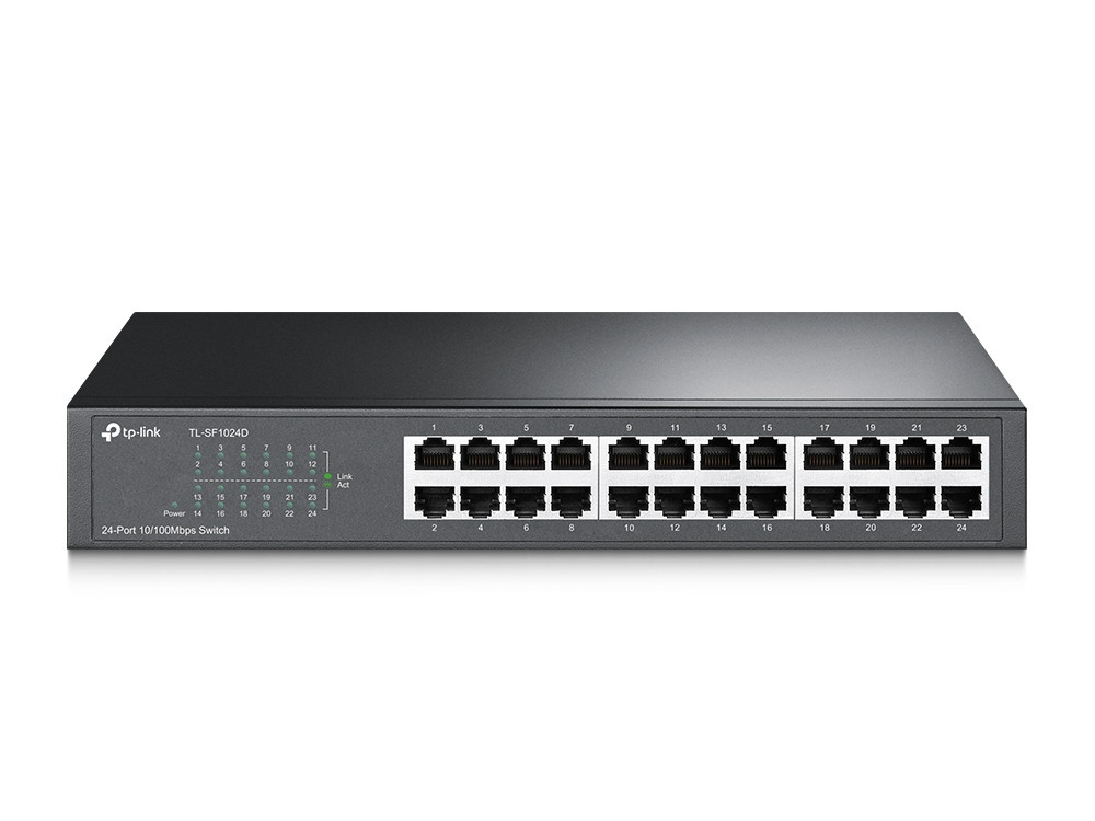Switch |Tp-Link | Tl-Sf1024D | 24 Puertos Rj45 10/100 Mbps | No Administrable | Para Escritorio O Rack De 13 Pulgadas