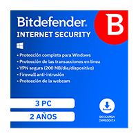ESD BITDEFENDER INTERNET SECURITY / 3 USUARIOS / 2 AÑOS (ENTREGA ELECTRONICA)