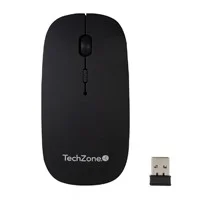 Mouse Techzone Tz18Mouinamp-Ng Recargable Usb Hasta 1600 Dpi Negro Incluye Mousepad