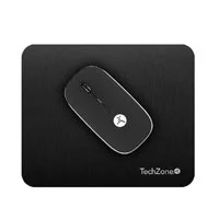 Mouse TechZone Recargable Negro con Nano Receptor Tipo C y Usb a Mouse Pad Incluido