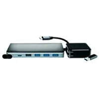 Docking Station - Techzone - Tzdsc02 - Ethernet - 3 Ptos Usb A 3.0 - 1 Pto Usb A 2.0 - 1 Pto Tipo C - 2 Ptos Hdmi - 3.5Mm - Ranura Sdxc - Ranura Micro Sd - 1 Pto Vga - Incluye Fuente De Alimentacion