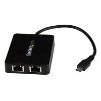 Adaptador De Red Usb-C Con Dos Puertos Ethernet Gigabit Y Puerto Adicional Usb Type-A - Startech.Com Mod. Us1Gc301Au2R