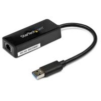 Adaptador Tarjeta De Red Nic Externa Usb 3.0 1 Puerto Gigabit Ethernet Rj45 Y 1 Puerto Usb Super Speed - Cable - Negro - Startech.Com Mod. Usb31000Sptb