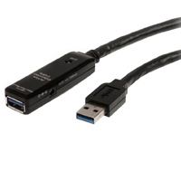 Cable Extensor De 10 Metros Usb 3.0 Superspeed Activo - Permite Conexion En Cascada De Hasta 2 Niveles - Usb A Macho A Hembra - Negro - Startech.Com Mod. Usb3Aaext10M