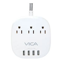 SUPRESOR DE PICOS VICA  PARA ESCRITORIO 3 SALIDAS Y 4 PUERTOS USB