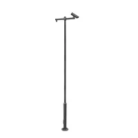 Poste Seccionado De 6 Metros Syscom By Hikvision Especializado Para La Instalacin De Videovigilancia / Incluye Base De Cimentacin Y Brazo Para Cmara Ptz / Color Negro
