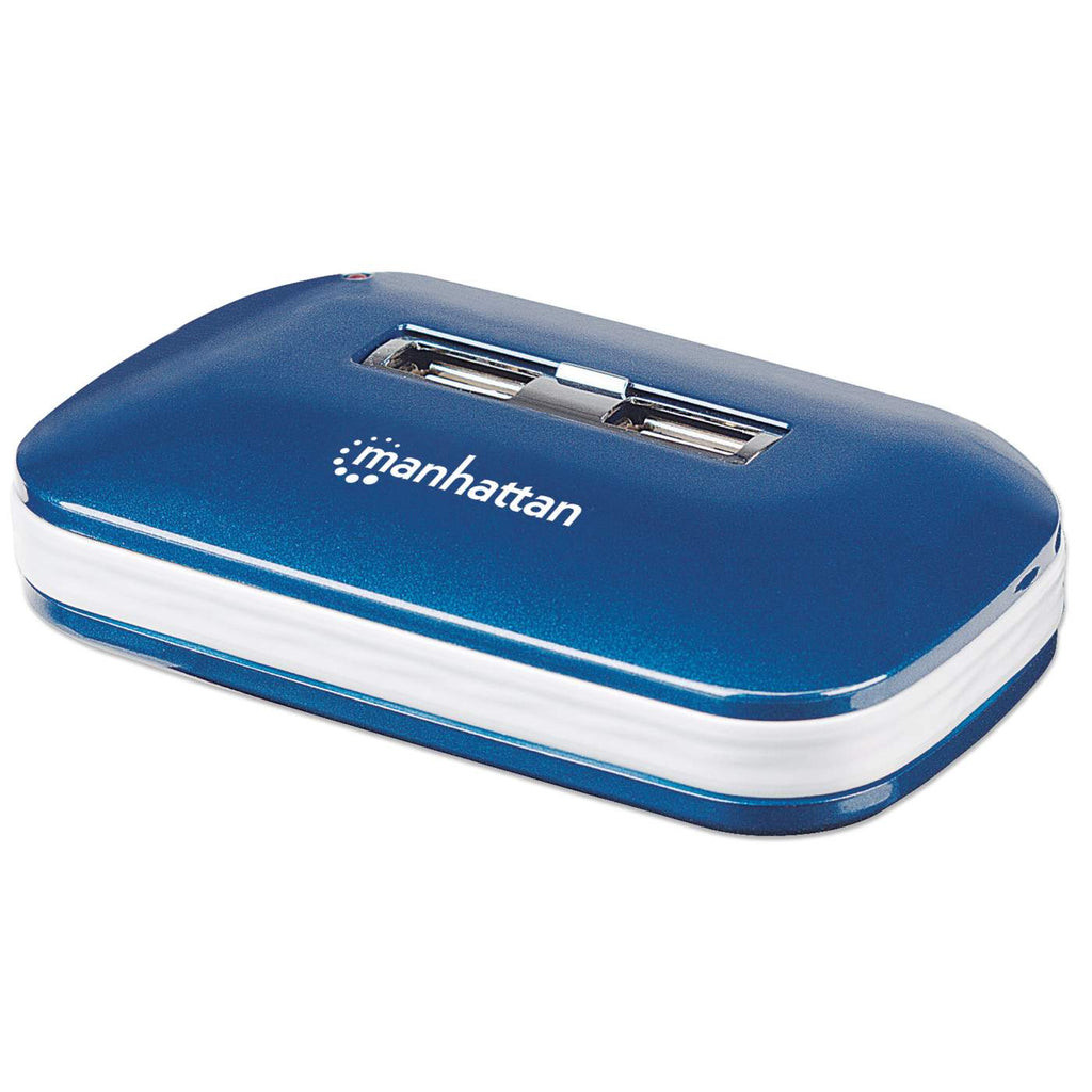 Hub Manhattan USB Alta Velocidad 2.0 Alimentacin Dual 7 Puertos Color Azul
