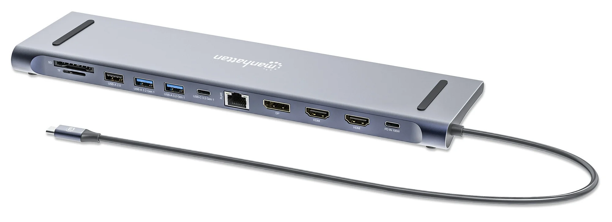 Docking Manhattan USB C 12 ptos HDMIx2 DP USB C PD USB Ax3 RJ45  SD Audio