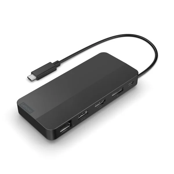 Base de Viaje Lenovo USB-C con Pantalla Dual (Hub Lenovo 7 en 1) Sin Adaptador AC
