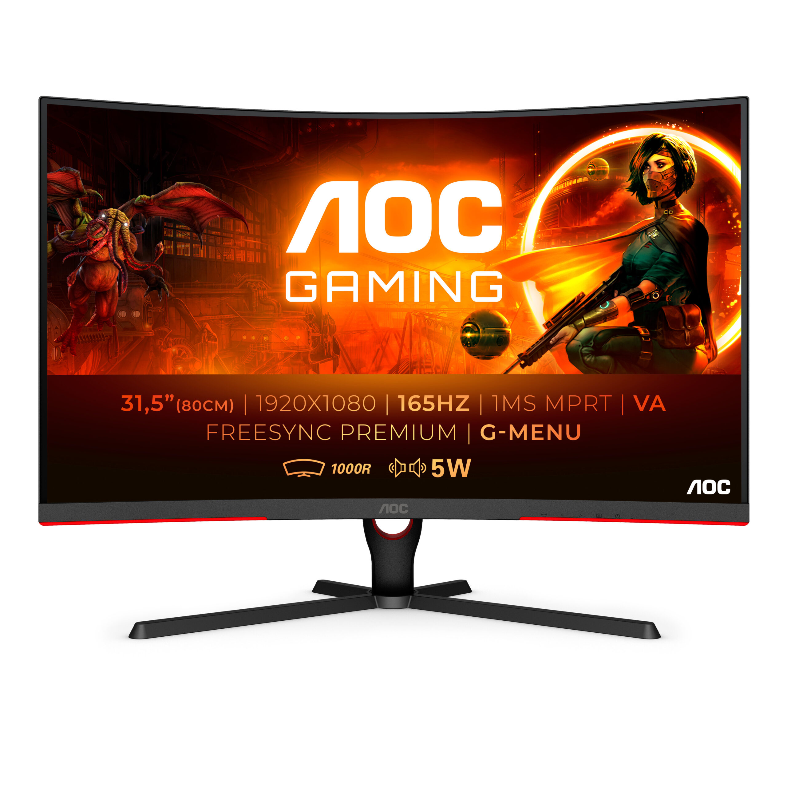 Monitor AÑOC 31.5" Gaming Curvo C32G3E Led 1920x1080 Full HD FreeSync 165Hz HDMI DisplayPort Negro
